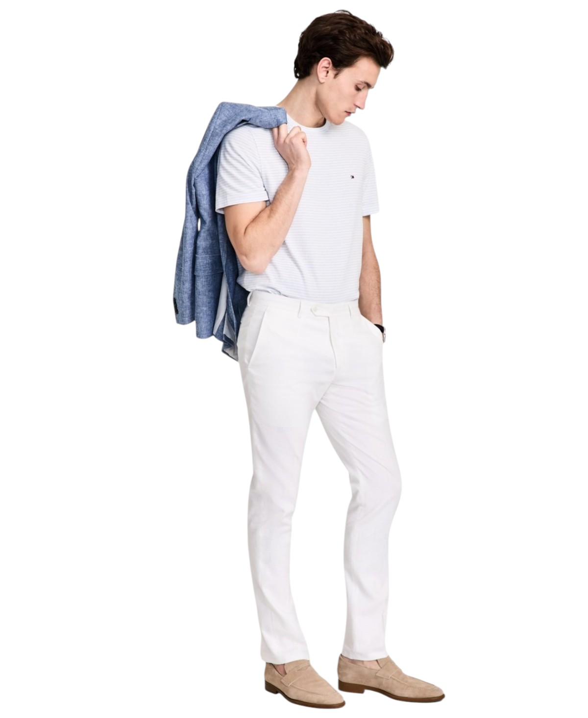 Tommy Hilfiger Mens Modern fit Dress Pants 44 / 30 White Solid